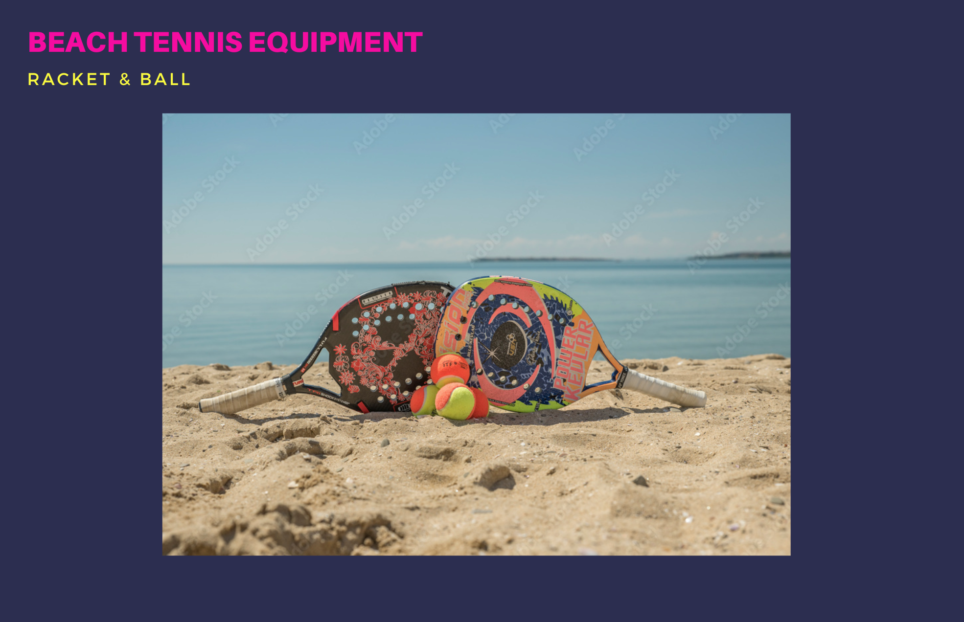 beach tennis racket and balls